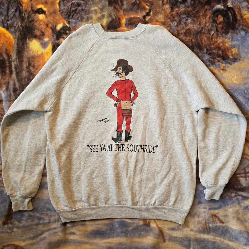 Jerzees The Southside 90s Tavern Restaurant Promo Vintage Raglan Crewneck L/XL